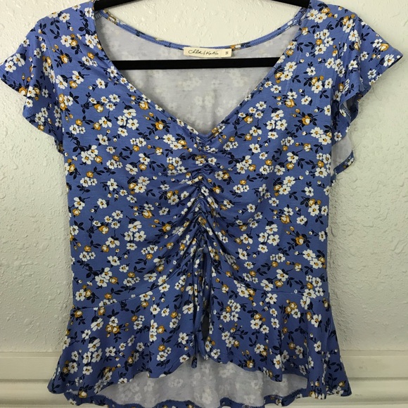 Ruched floral top - Picture 1 of 2
